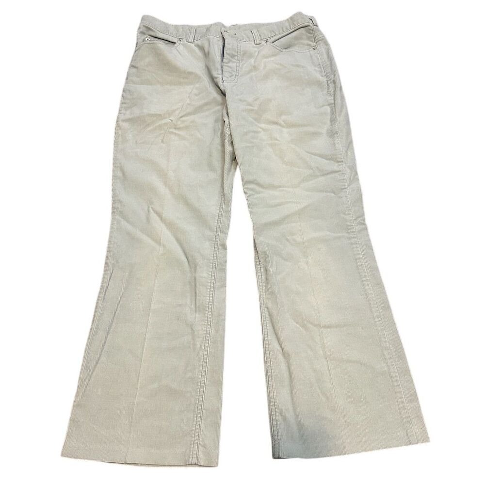 Lands' End Women's Flared Corduroy Pants Beige Size 10 Casual